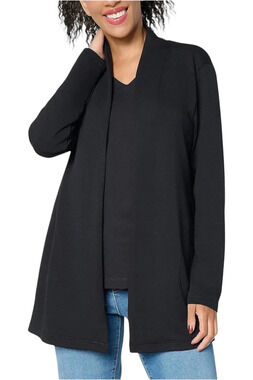 Brandis Women's Dress Out Loud Acquitted Duster Cardigan Blk - Petite